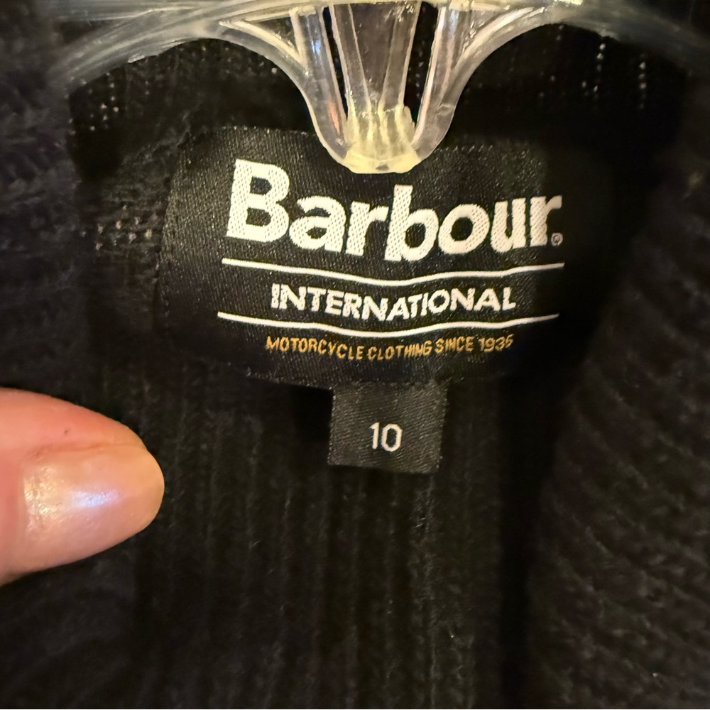 Barbour Black and Gray Houndstooth Wool Knit Sweater sz10 - Picture 7 of 10